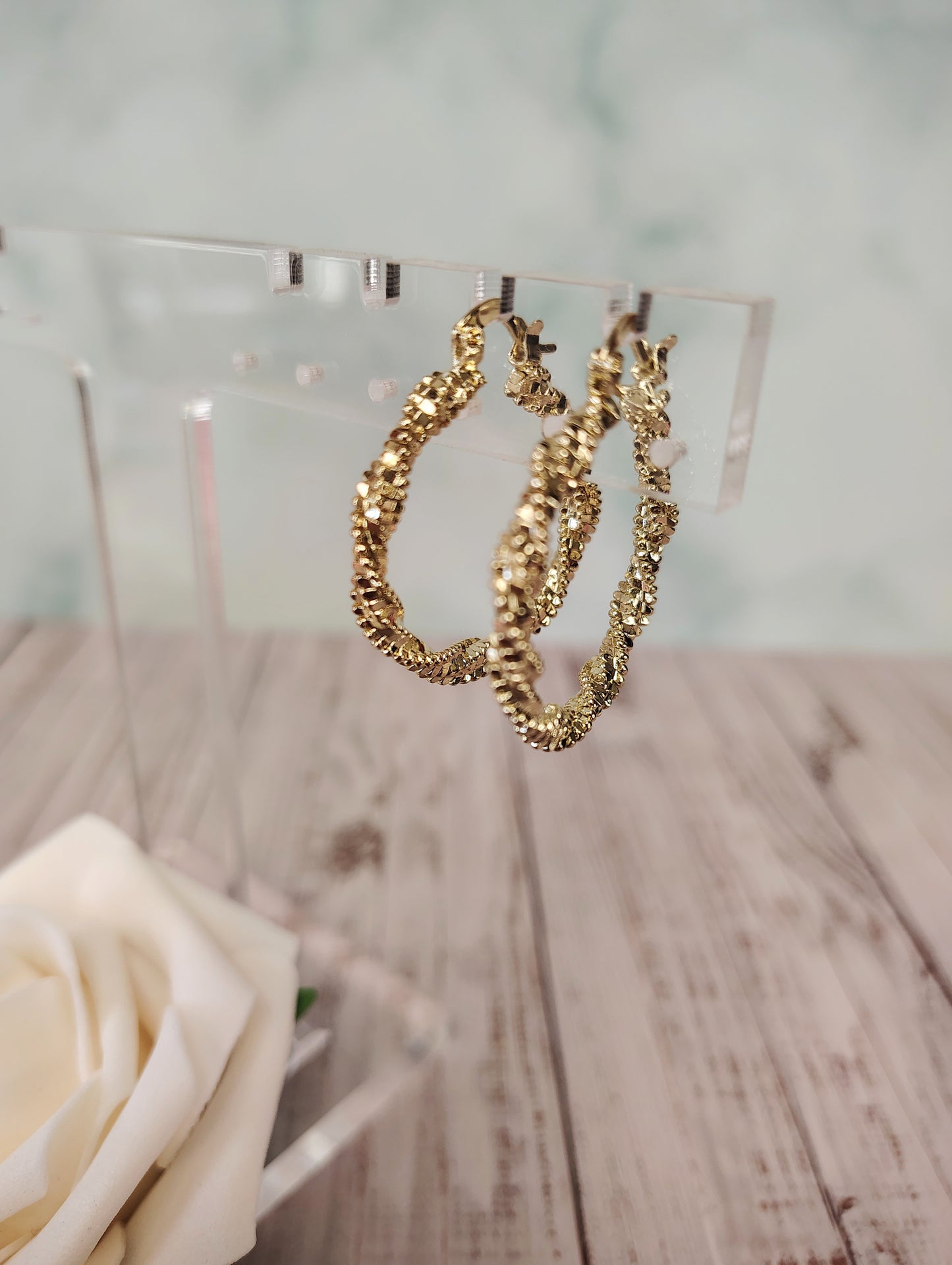 Star Design Small Hoops #H-09