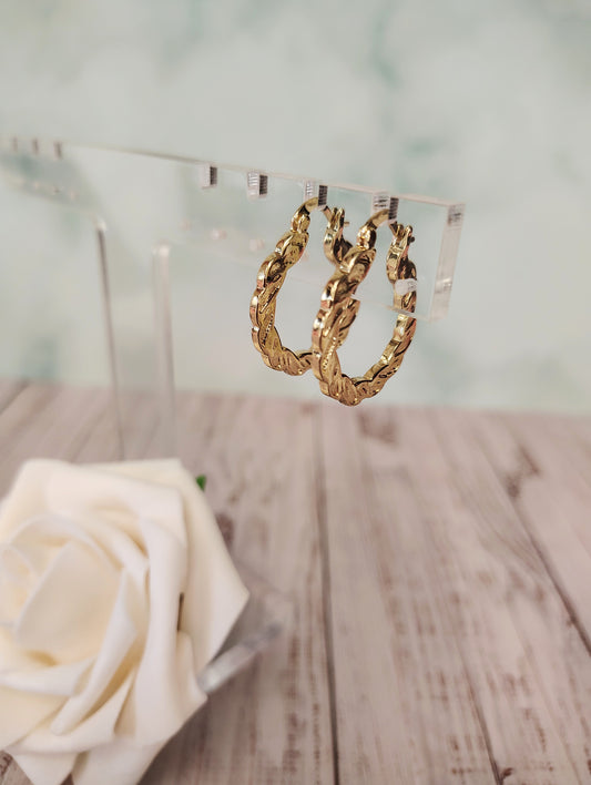 Vintage Flat Hoop Earrings  #H-11