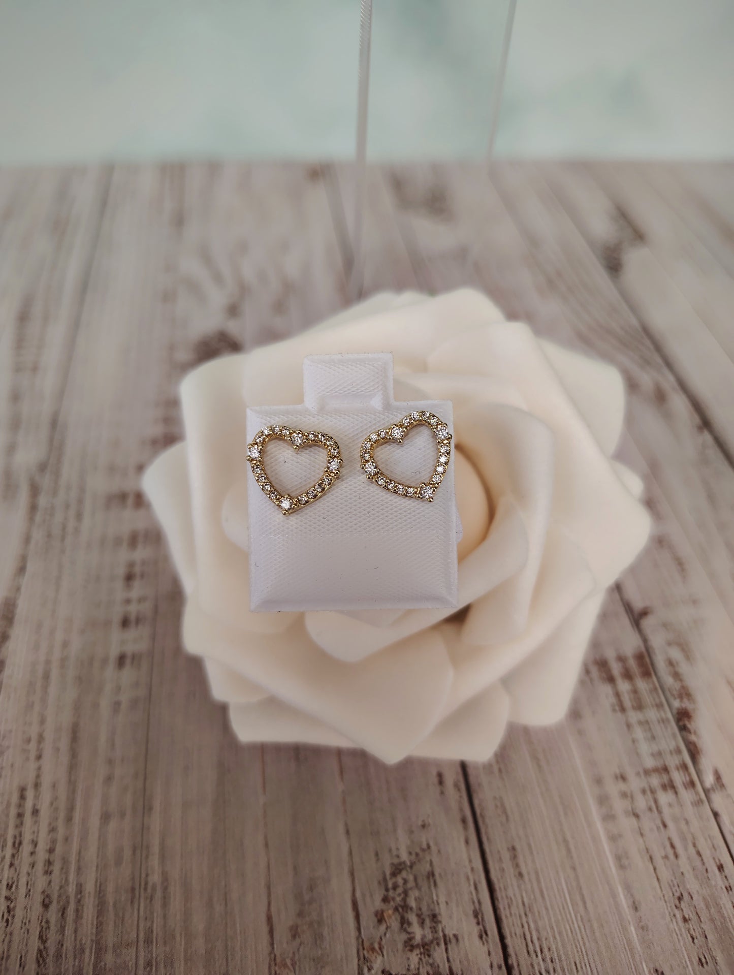 Hollow Heart Studs  #S-03  SOLD OUT