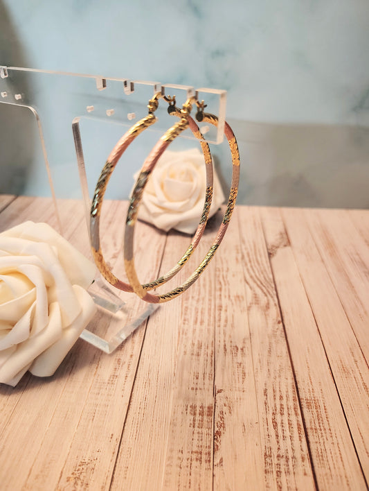 Pink / Gold Urban Hoops - #H21 - SOLD OUT